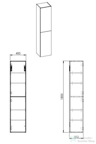 AREZZO design 40 cm-es univerzális álló szekrény, 2 ajtós, matt fehér színben AR-168316