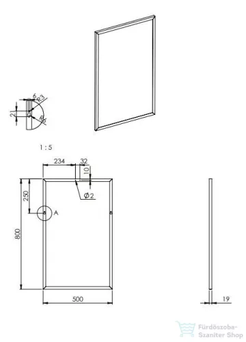 AREZZO design keretes tükör 50x80 cm, fekete AR-168408