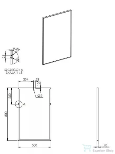 AREZZO design keretes tükör 50x80 cm, króm AR-168419