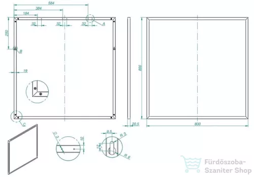 AREZZO design keretes tükör 80x80 cm, króm AR-168422