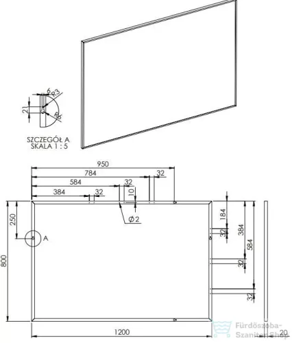 AREZZO design keretes tükör 120x80 cm, króm AR-168425