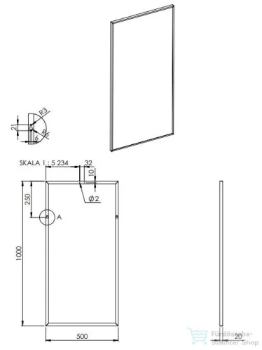 AREZZO design keretes tükör 50x100 cm, króm AR-168426