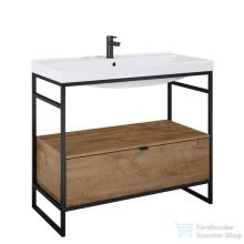   AREZZO design NEBO ALSÓSZEKRÉNY 100 CM-ES, 1 FIÓKKAL, CANELA TÖLGY, MATT FEKETE AR-168433