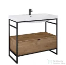 AREZZO design NEBO alsószekrény 100 cm-es, 1 fiókkal, Canela tölgy, matt fekete (2 doboz) AR-168433SET