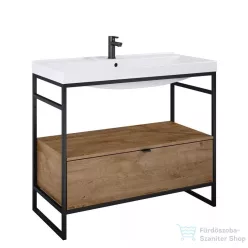   AREZZO design NEBO alsószekrény 100 cm-es, 1 fiókkal, Canela tölgy, matt fekete (2 doboz) AR-168433SET