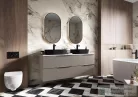 AREZZO design SHARON ovális LED tükör 52/92, fekete AR-168462