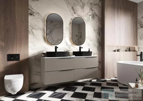 AREZZO design SHARON ovális LED tükör 52/92, fekete AR-168462