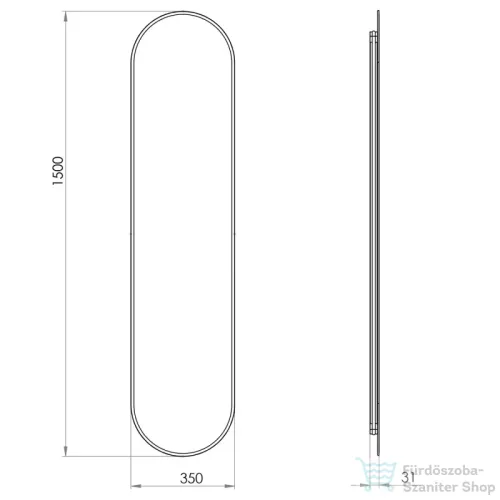 AREZZO design SHARON LED tükör 35/150, fekete AR-168505