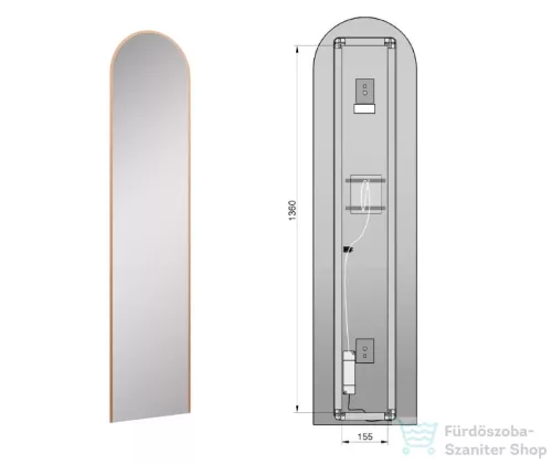 AREZZO design SHARON LED tükör 35/150, fekete AR-168508
