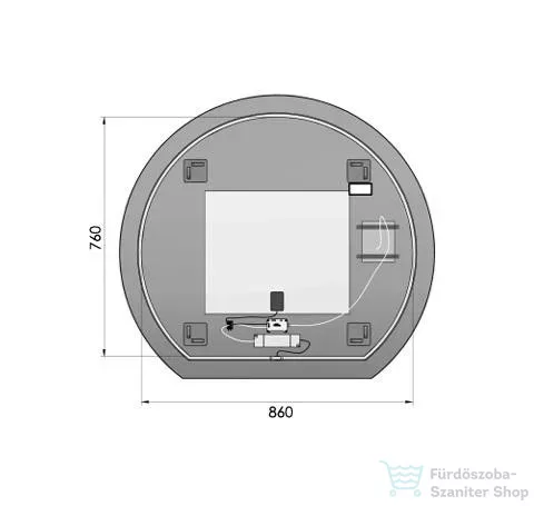 AREZZO design kerek LED tükör 100 cm, arany AR-168512