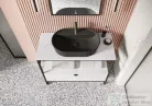AREZZO design TERRAZZO márvány mosdópult 60/46/2 fehér matt AR-168538