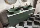 AREZZO design TERRAZZO márvány mosdópult 120/46/2 fehér matt AR-168541