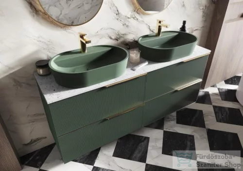 AREZZO design TERRAZZO márvány mosdópult 120/46/2 fehér matt AR-168541