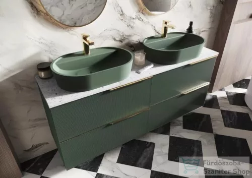 AREZZO design TERRAZZO márvány mosdópult 160/46/2 , matt fehér AR-168543