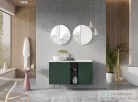 AREZZO design MONTEREY 40 cm-es oldalszekrény szennyeskosárral Matt Zöld színben AR-168567