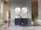 AREZZO design MONTEREY 40 cm-es oldalszekrény szennyeskosárral Matt kék színben AR-168581