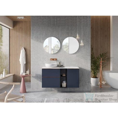 AREZZO design MONTEREY 40 cm-es oldalszekrény szennyeskosárral Matt kék színben AR-168581