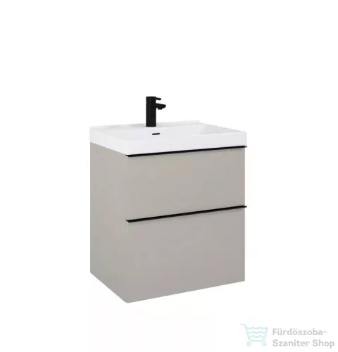 AREZZO design MONTEREY 60 cm-es alsószekrény 2 fiókkal matt beige színben, szifonkivágással AR-168586