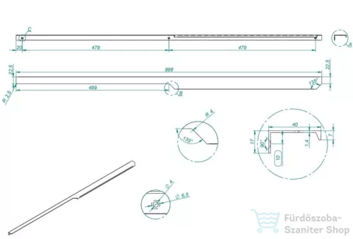 AREZZO design MONTEREY fogantyú 100 cm-es, rozé arany AR-168659