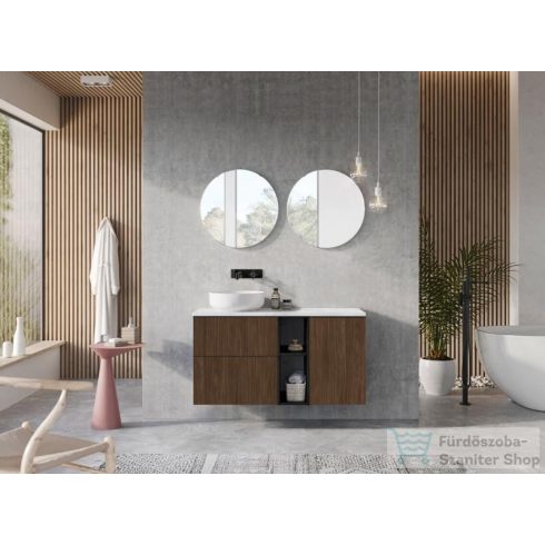 AREZZO design MONTEREY 40 cm-es oldalszekrény szennyeskosárral Lincoln dió színben AR-168692