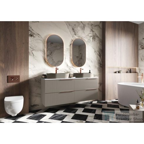 AREZZO design MONTEREY GLASS 60 cm-es alsószekrény, 2 fiókkal, matt bézs AR-168741