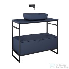   AREZZO design NEBO alsószekrény 100 cm-es, 1 fiókkal, matt kék, matt fekete (2 doboz) AR-168755SET