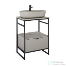   AREZZO design NEBO alsószekrény 60 cm-es, 1 fiókkal, matt beige, matt fekete (2 doboz) AR-168757SET