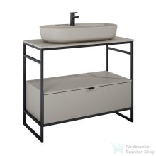   AREZZO design NEBO alsószekrény 100 cm-es, 1 fiókkal, matt beige, matt fekete (2 doboz) AR-168759SET