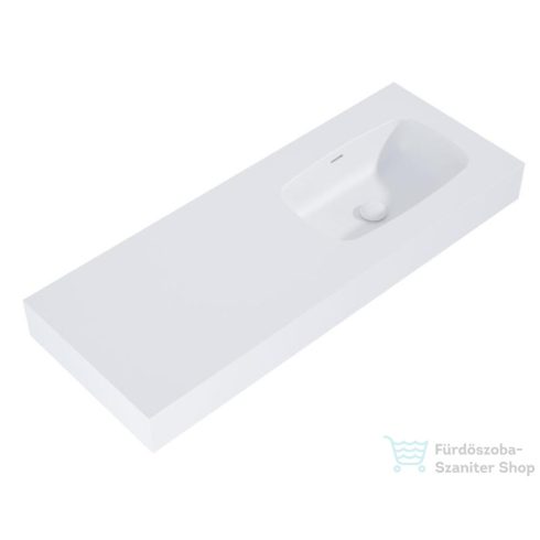 AREZZO design MABEL öntöttmárvány falra szerelhető mosdó 120 cm, jobb, matt fehér AR-168876
