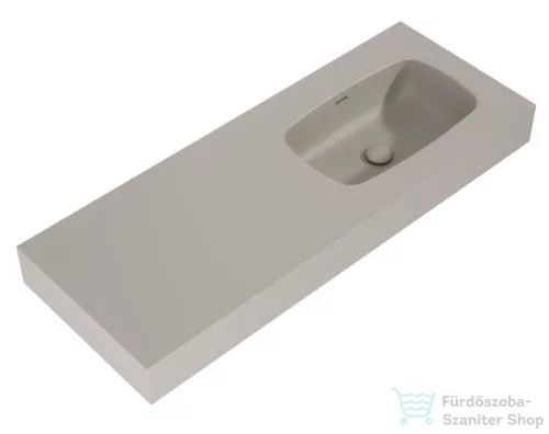 AREZZO design MABEL öntöttmárvány falra szerelhető mosdó 120 cm, jobb, matt bézs AR-168882