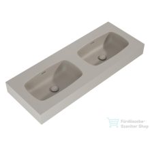   AREZZO design MABEL öntöttmárvány falra szerelhető dupla mosdó 120 cm,  matt bézs AR-168891