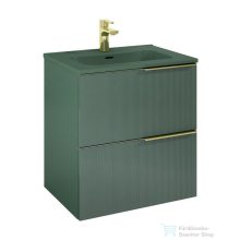   AREZZO design MONTEREY GLASS 60 cm-es alsószekrény, 2 fiókkal, matt zöld AR-169081