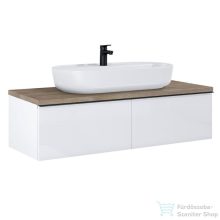   AREZZO design MONTEREY 120 cm-es alsószekrény 2 fiókkal fényes fehér színben AR-169441