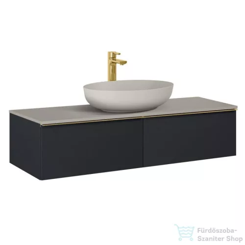 AREZZO design MONTEREY 120 cm-es alsószekrény 2 fiókkal matt fekete színben AR-169463