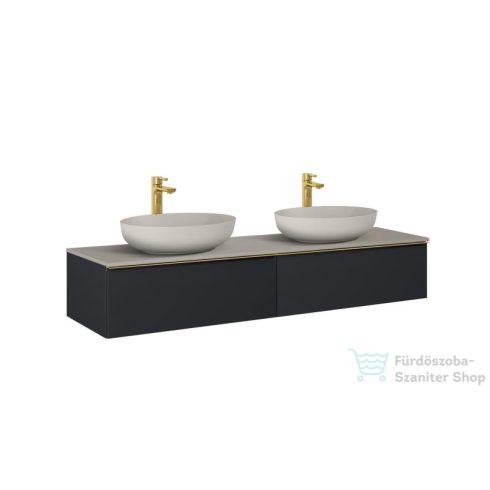 AREZZO design MONTEREY 160 cm-es alsószekrény 2 fiókkal matt fekete színben AR-169464