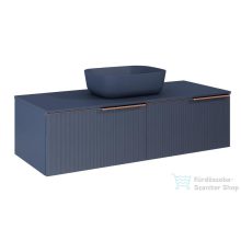   AREZZO design MONTEREY GLASS 120 cm-es alsószekrény, 2 fiókkal, matt kék AR-169484