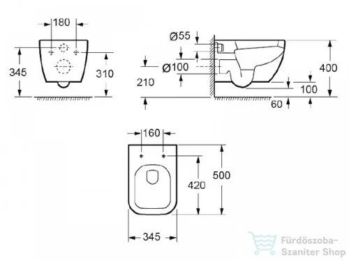 AREZZO design Ohio Rimless perem nélküli függesztett WC AR-200R