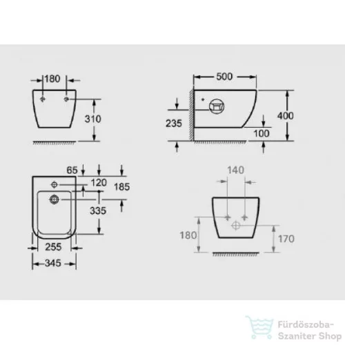 AREZZO design Ohio függesztett bidet AR-203