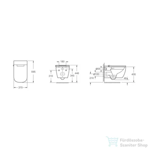 AREZZO design OHIO Rimless függesztett WC + okos WC tető AR-210FR