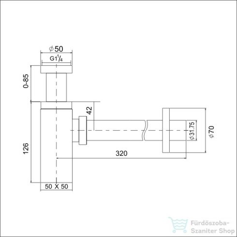 AREZZO design SQUARE mosdószifon, króm AR-244