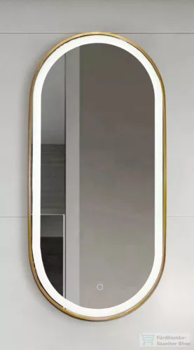 AREZZO design LED ovális okos tükör, szálcsiszolt arany AR-3056