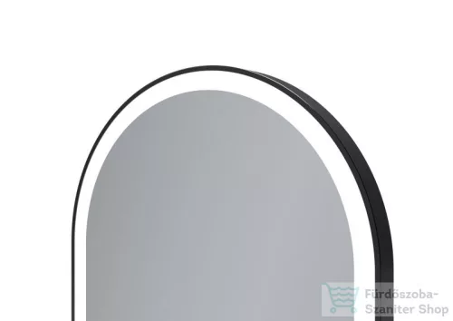 AREZZO design LED ovális okos tükör, fekete AR-3056BL