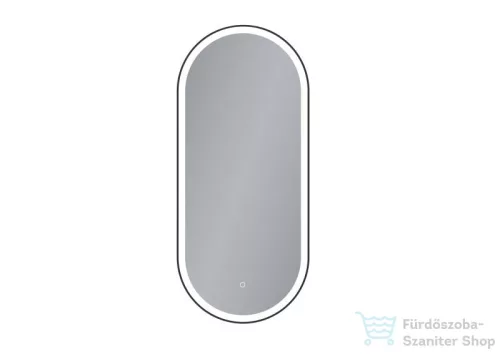 AREZZO design LED ovális okos tükör, fekete AR-3056BL