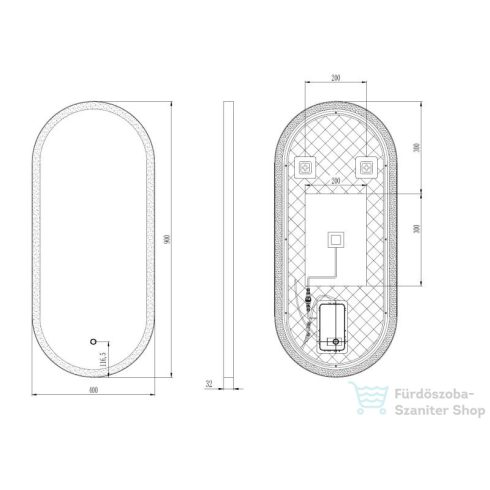 AREZZO design LED ovális okos tükör, szálcsiszolt arany AR-3056