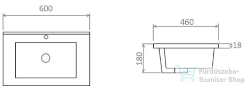 AREZZO design Medford 60x46 beépíthető mosdó, fehér AR-3060C