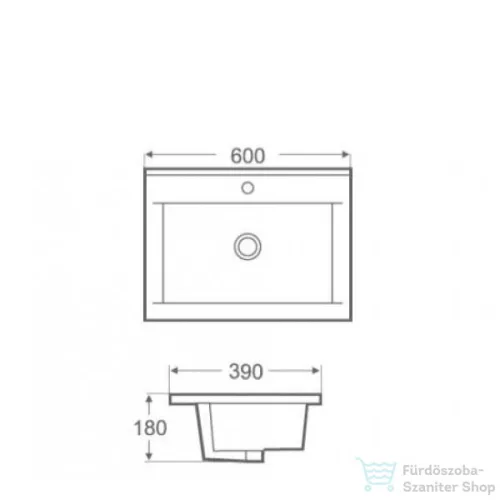 AREZZO design Medford 60x39 beépíthető mosdó AR-3060