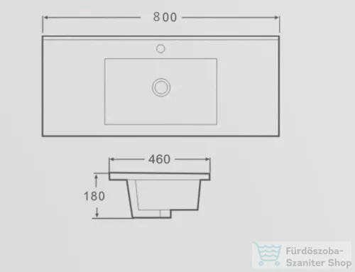 AREZZO design Medford 80x46 beépíthető mosdó, fehér AR-3080C