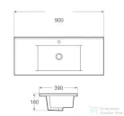 AREZZO design Medford 90x39 beépíthető mosdó, fehér AR-3090