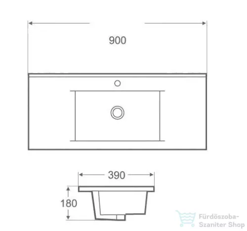 AREZZO design Medford 90x39 beépíthető mosdó, fehér AR-3090