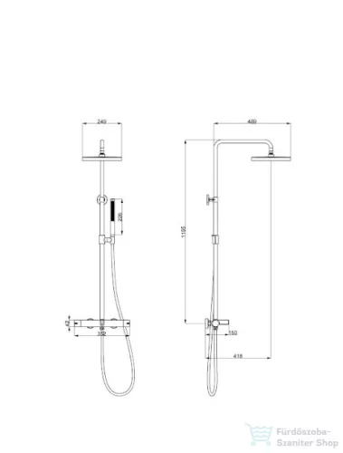 BEMUTATÓTERMI AREZZO design ELEGANT 3 funkciós termosztátos zuhanyrendszer, matt fehér AR-3095MW